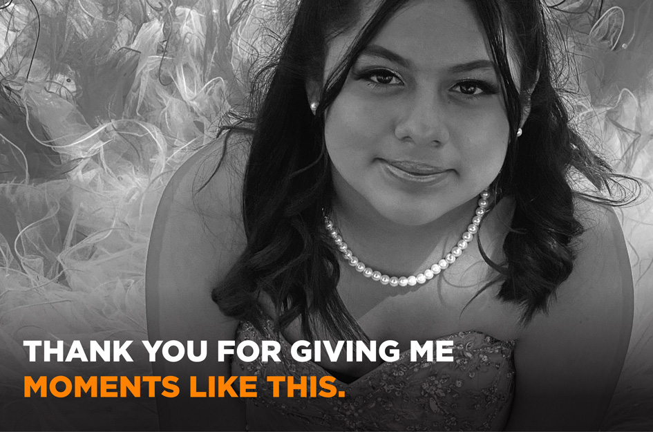 15-year-old at quinceañera - Thank you for giving me moments like this.